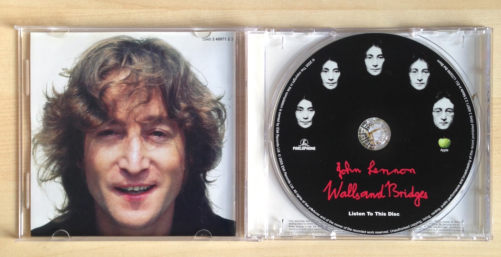 John Lennon Walls And Bridges Nov 2005 Remaster Mine CD and Inlay - Walls and Bridges – John Lennon / 44 anos de História!